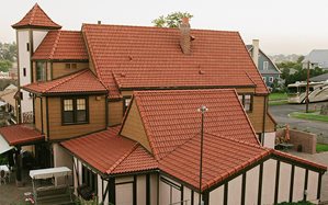 Iconic Hartman House Classic Spanish Composite Tile Reroof Aerial View